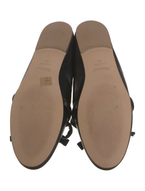 Flattered Leather Bow Accents Ballet Flats