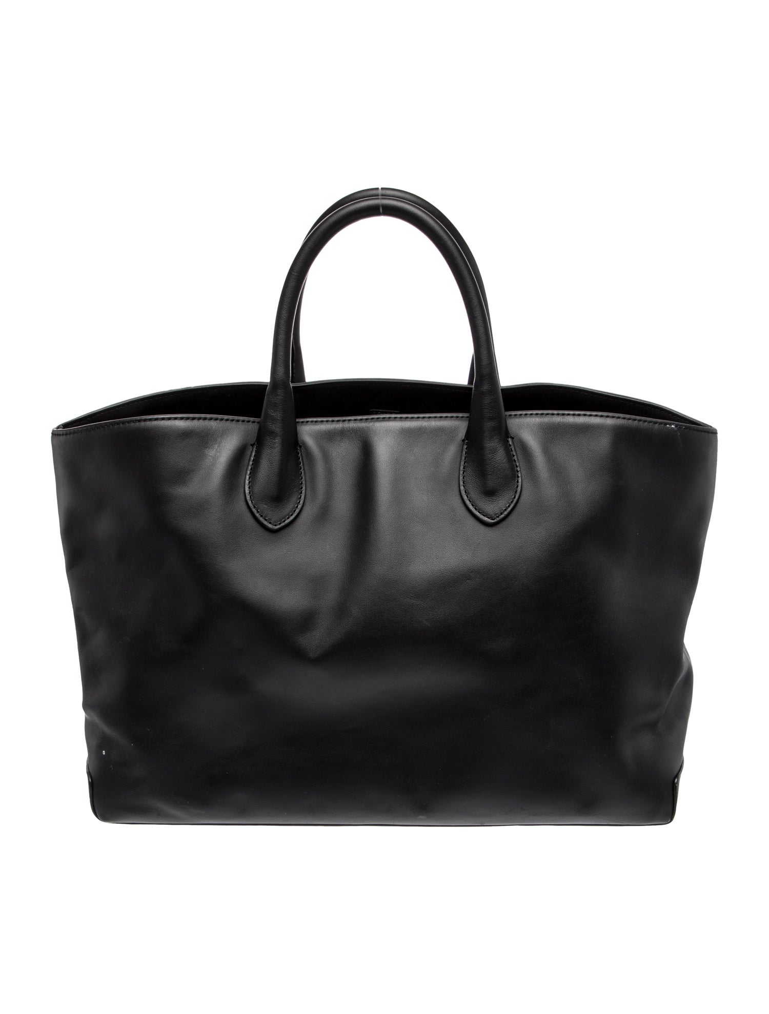 Flattered Leather Top Handle Bag