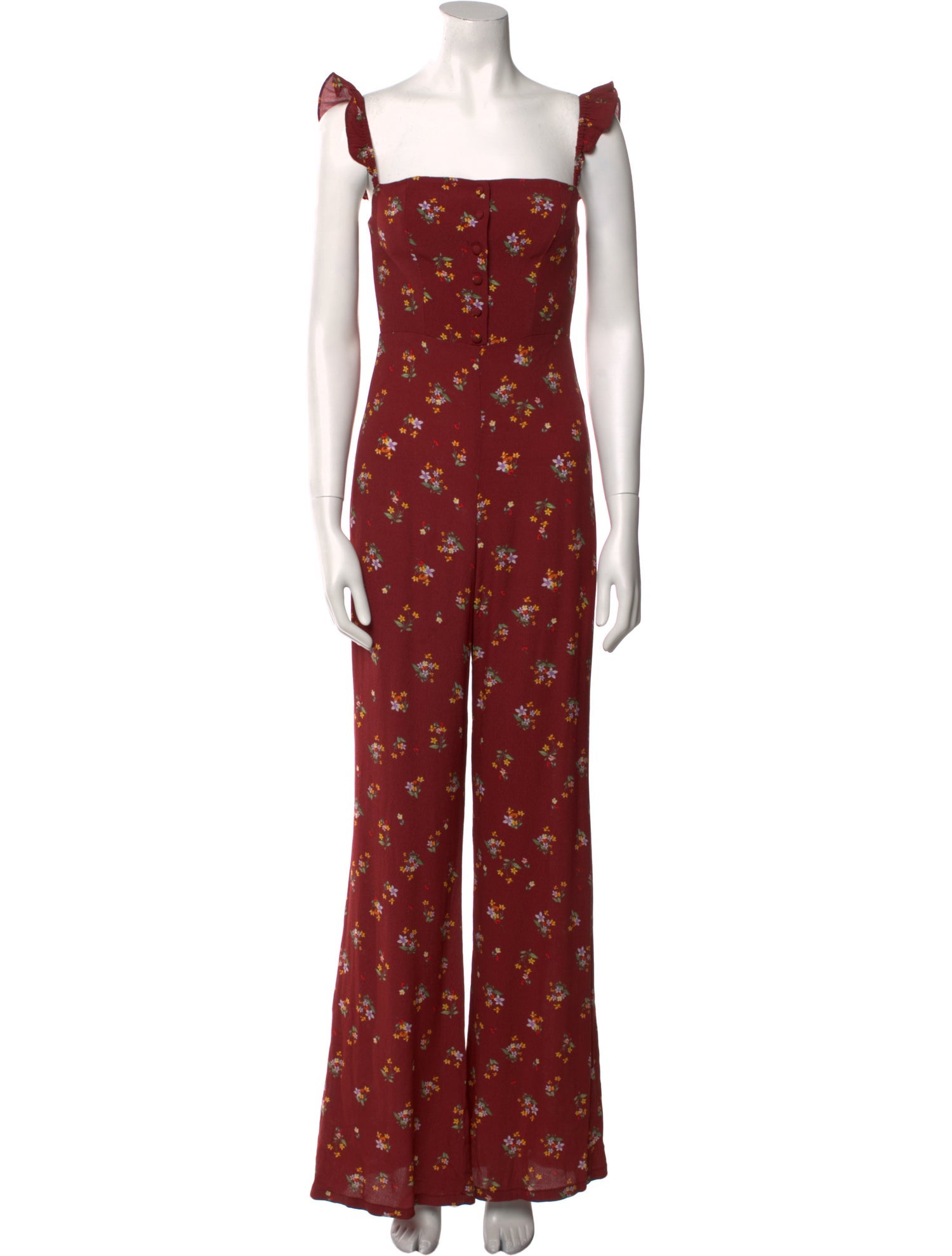Flynn Skye Floral Print Square Neckline Jumpsuit