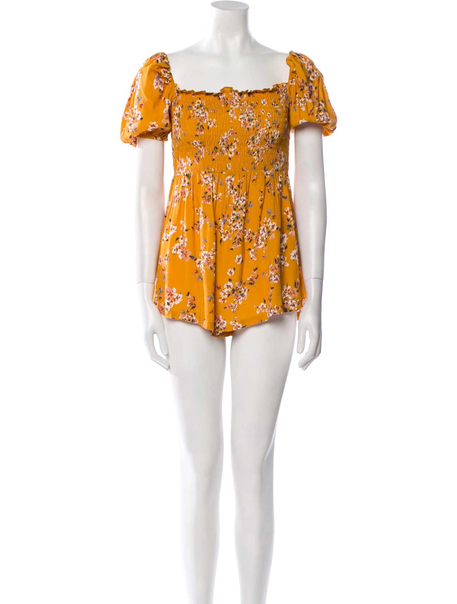 Flynn Skye Floral Print Square Neckline Romper