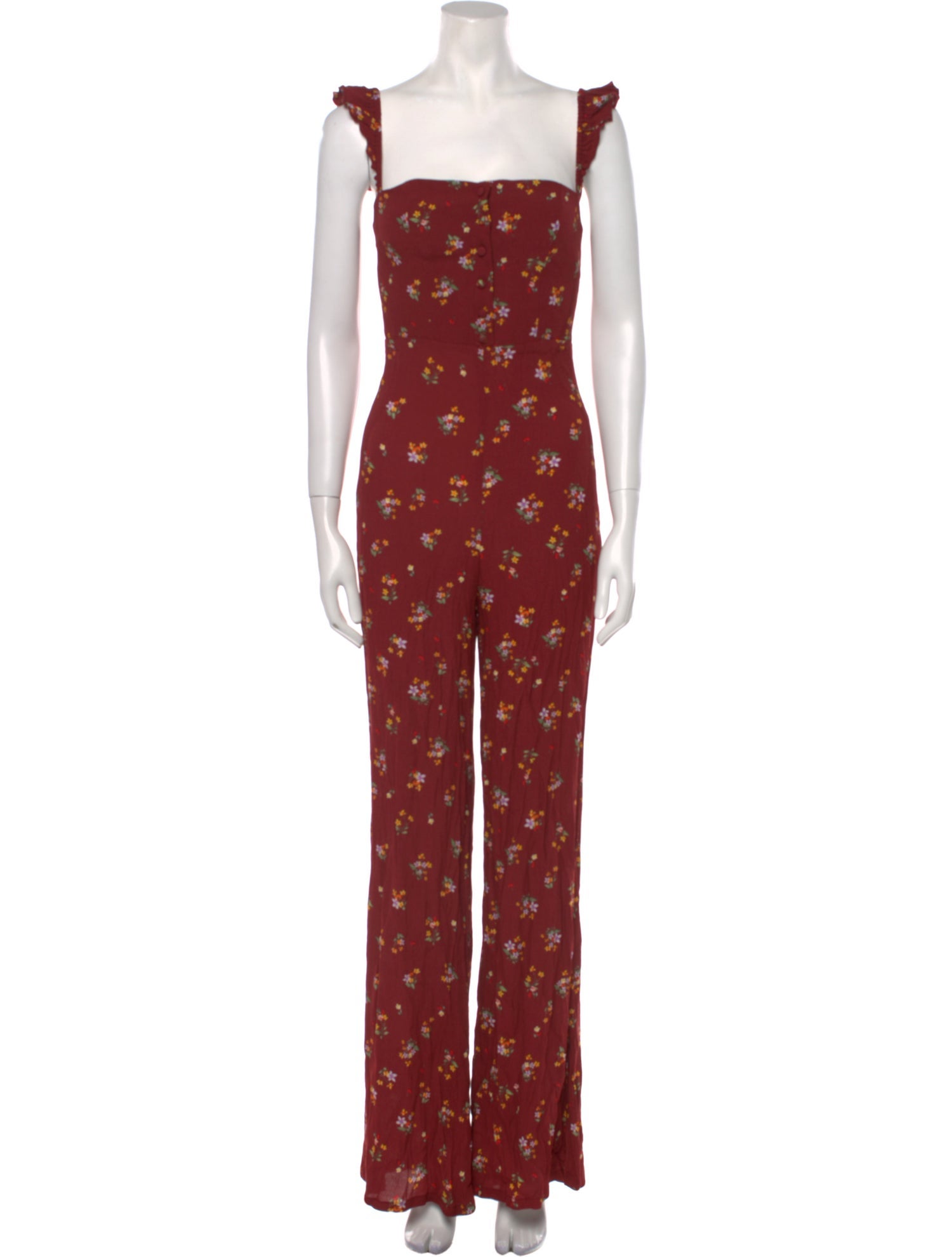 Flynn Skye Floral Print Square Neckline Jumpsuit w/ Tags