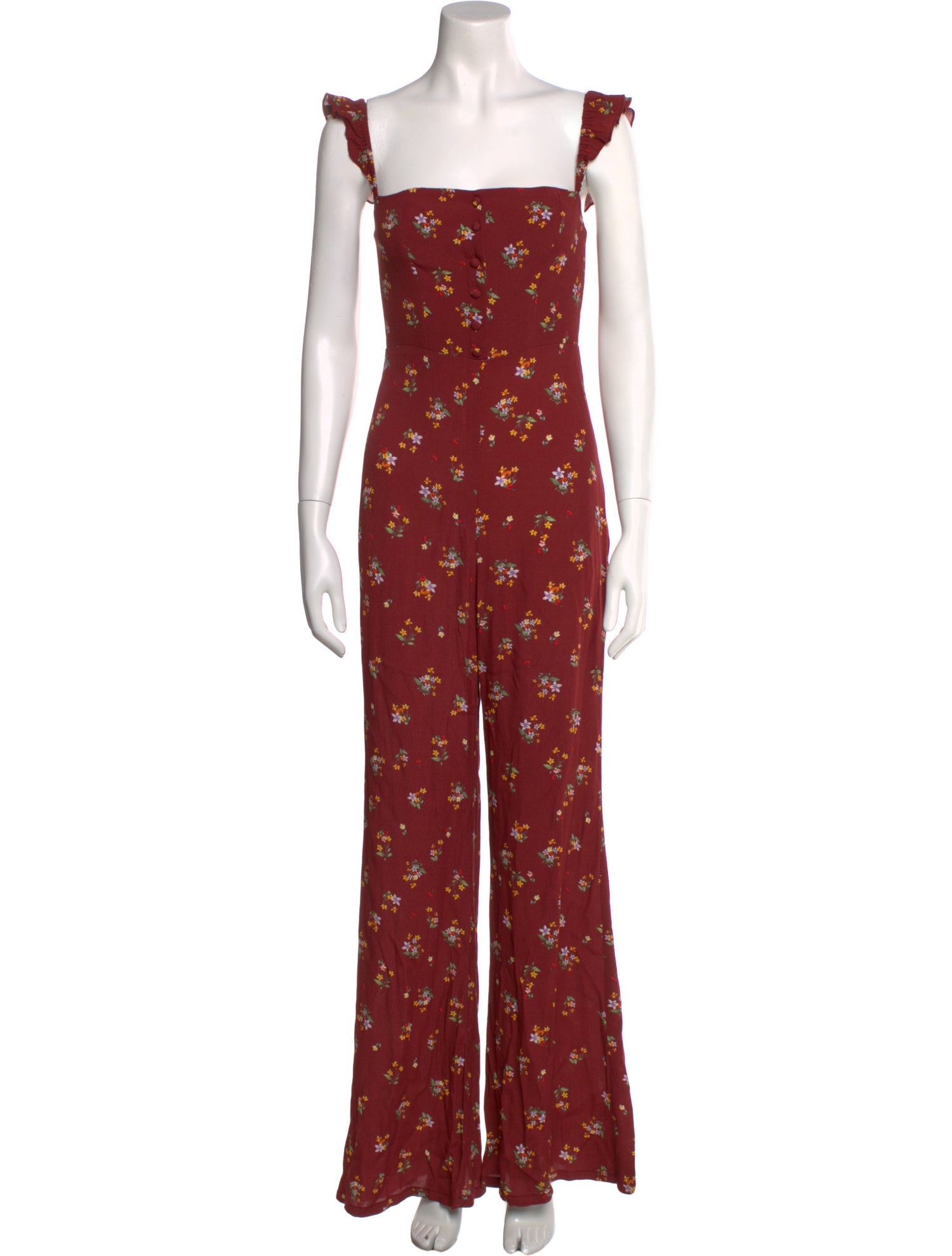 Flynn Skye Floral Print Square Neckline Jumpsuit