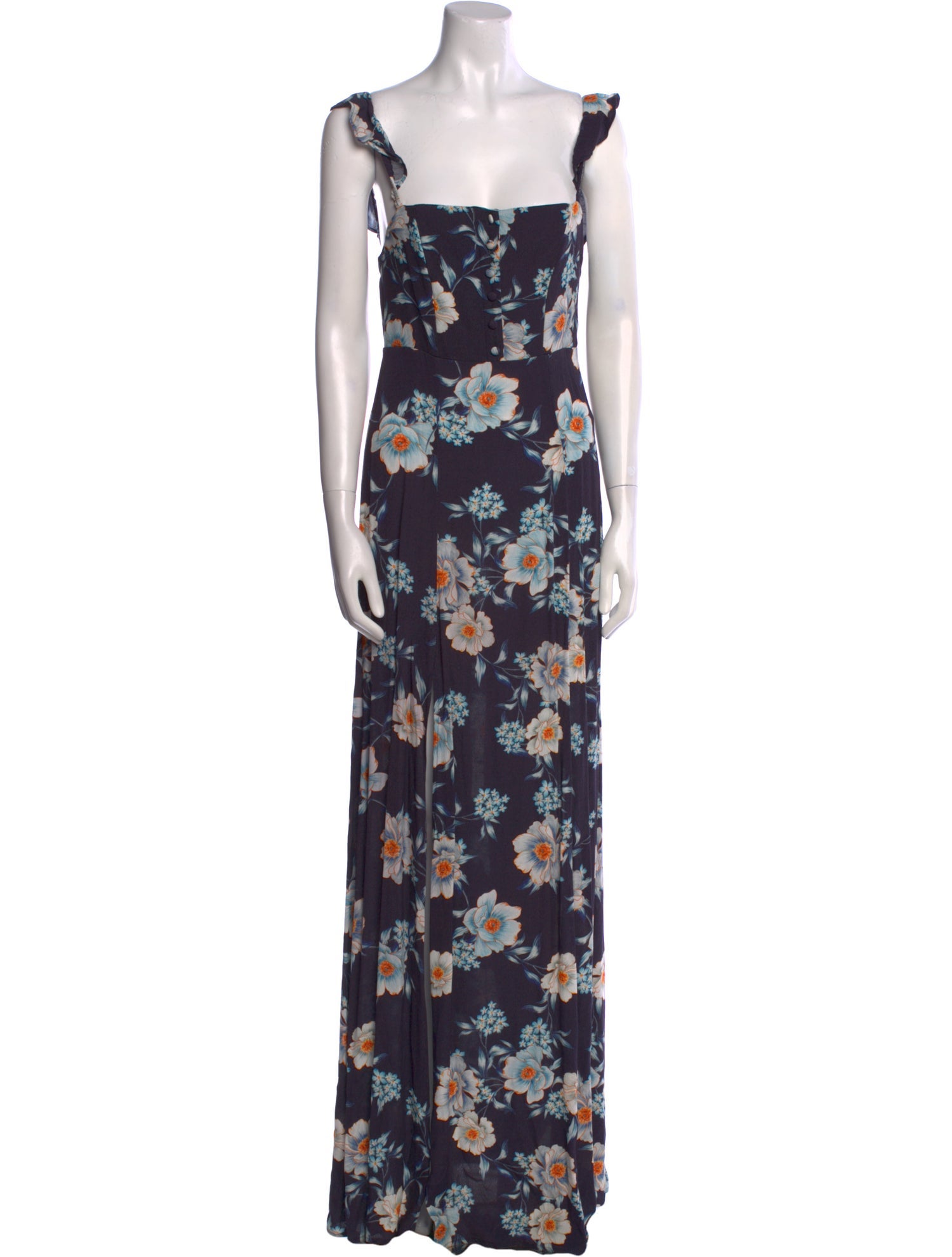 Flynn Skye Floral Print Long Dress