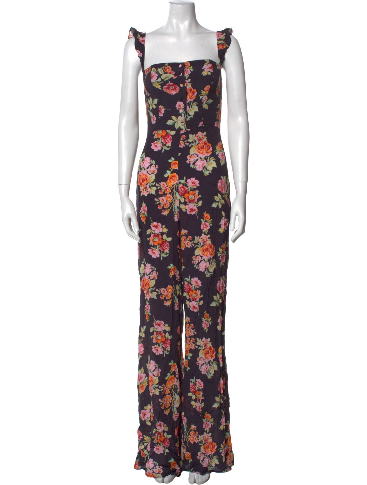 Flynn Skye Floral Print Square Neckline Jumpsuit w/ Tags