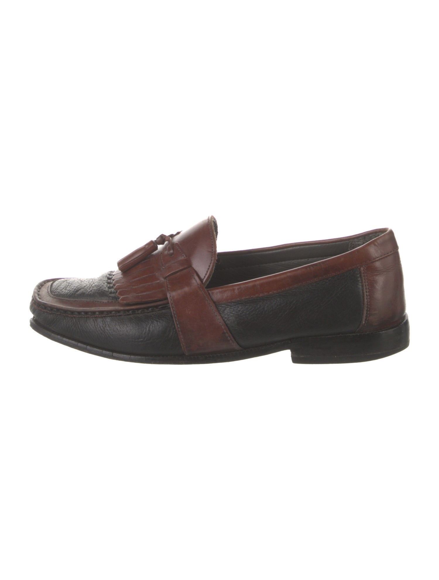 Florsheim Leather Colorblock Pattern Dress Loafers
