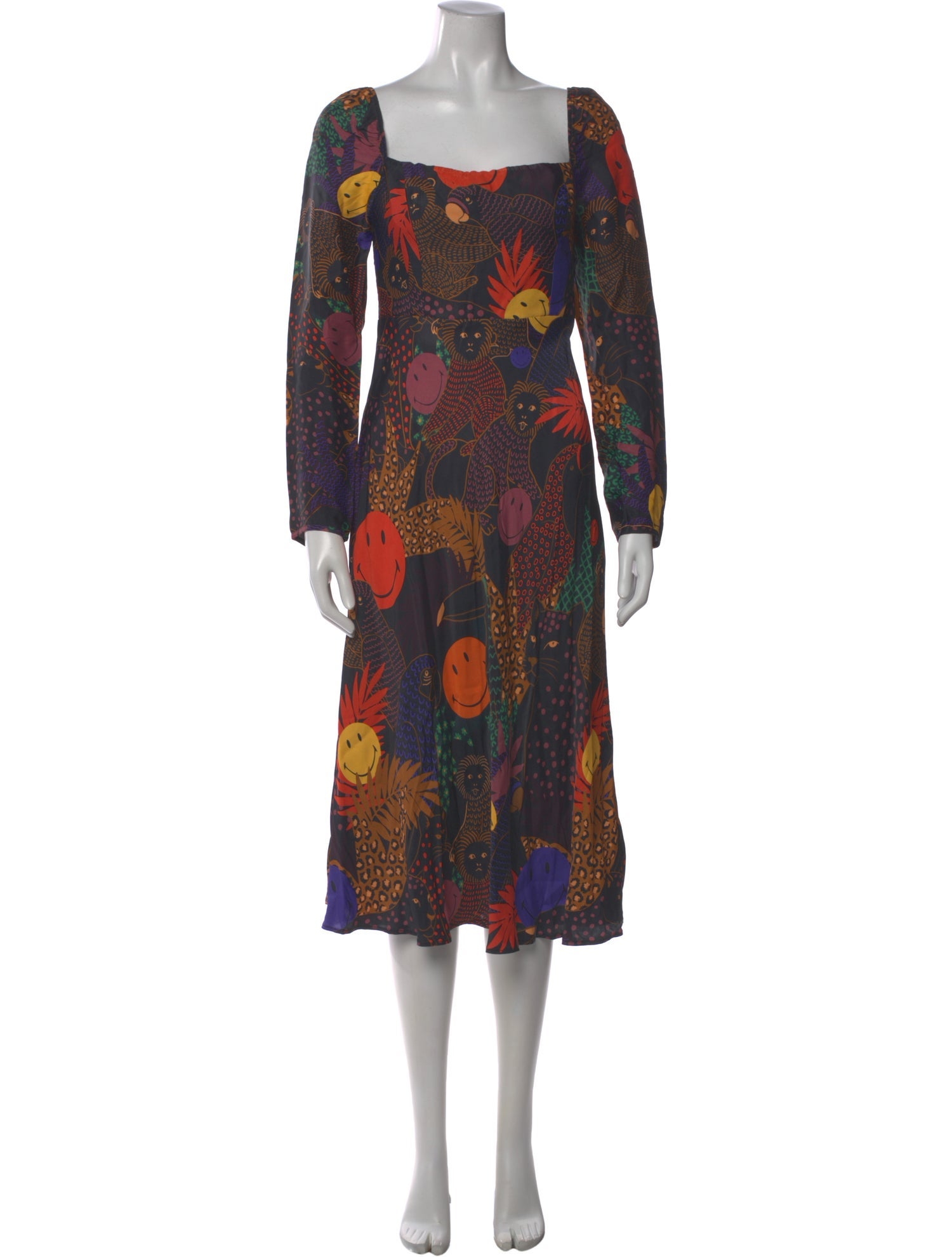 Farm Rio x Smiley Tie-Dye Print Midi Length Dress