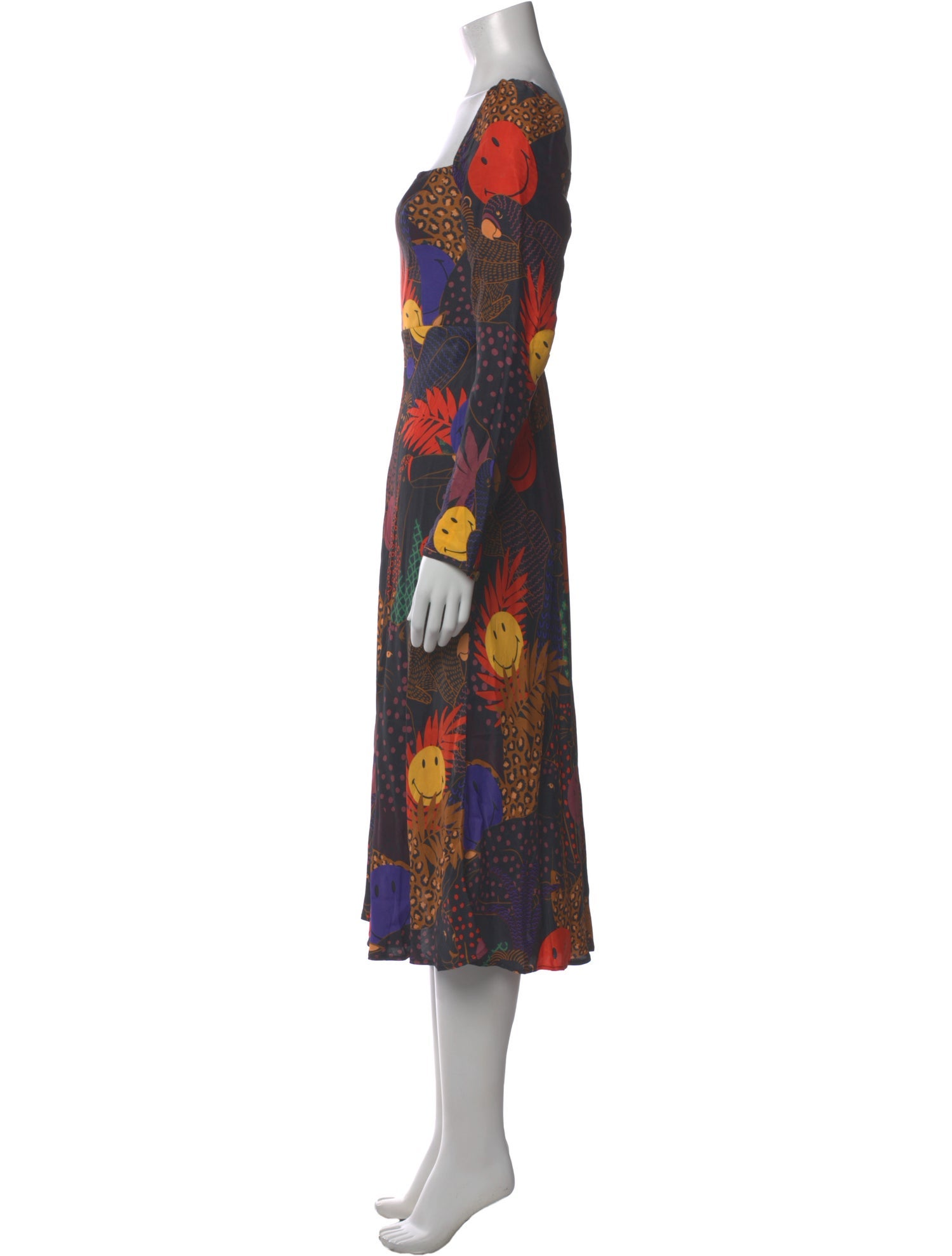 Farm Rio x Smiley Tie-Dye Print Midi Length Dress