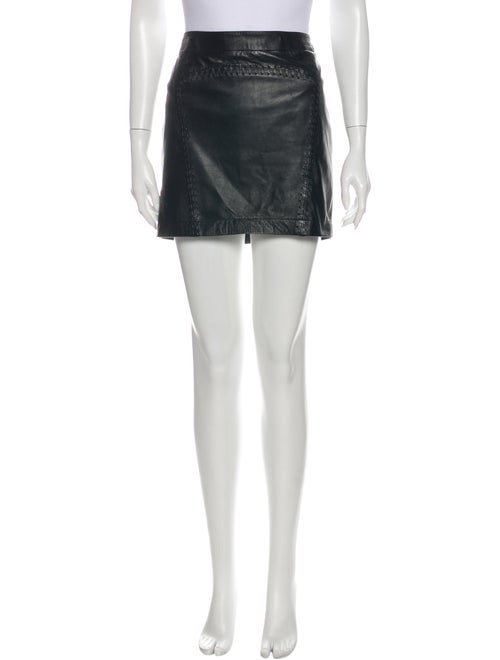 French Connection Leather Mini Skirt Black