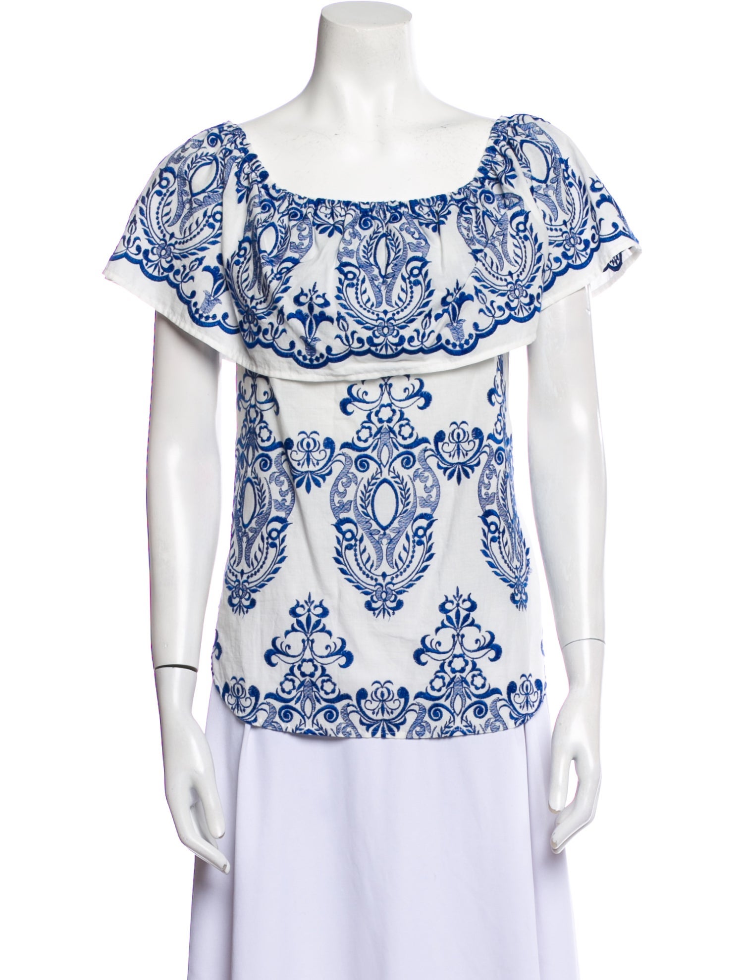 Finley Paisley Print Bateau Neckline Blouse