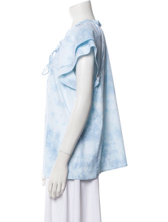 Finley Tie-Dye Print Tie Neck Blouse