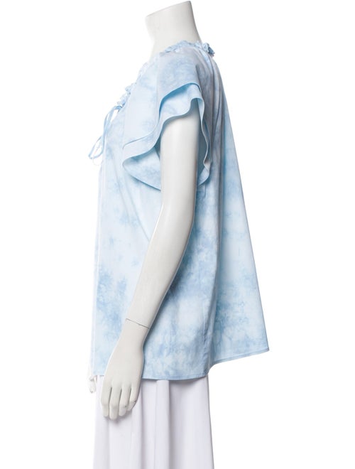 Finley Tie-Dye Print Tie Neck Blouse