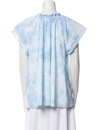 Finley Tie-Dye Print Tie Neck Blouse
