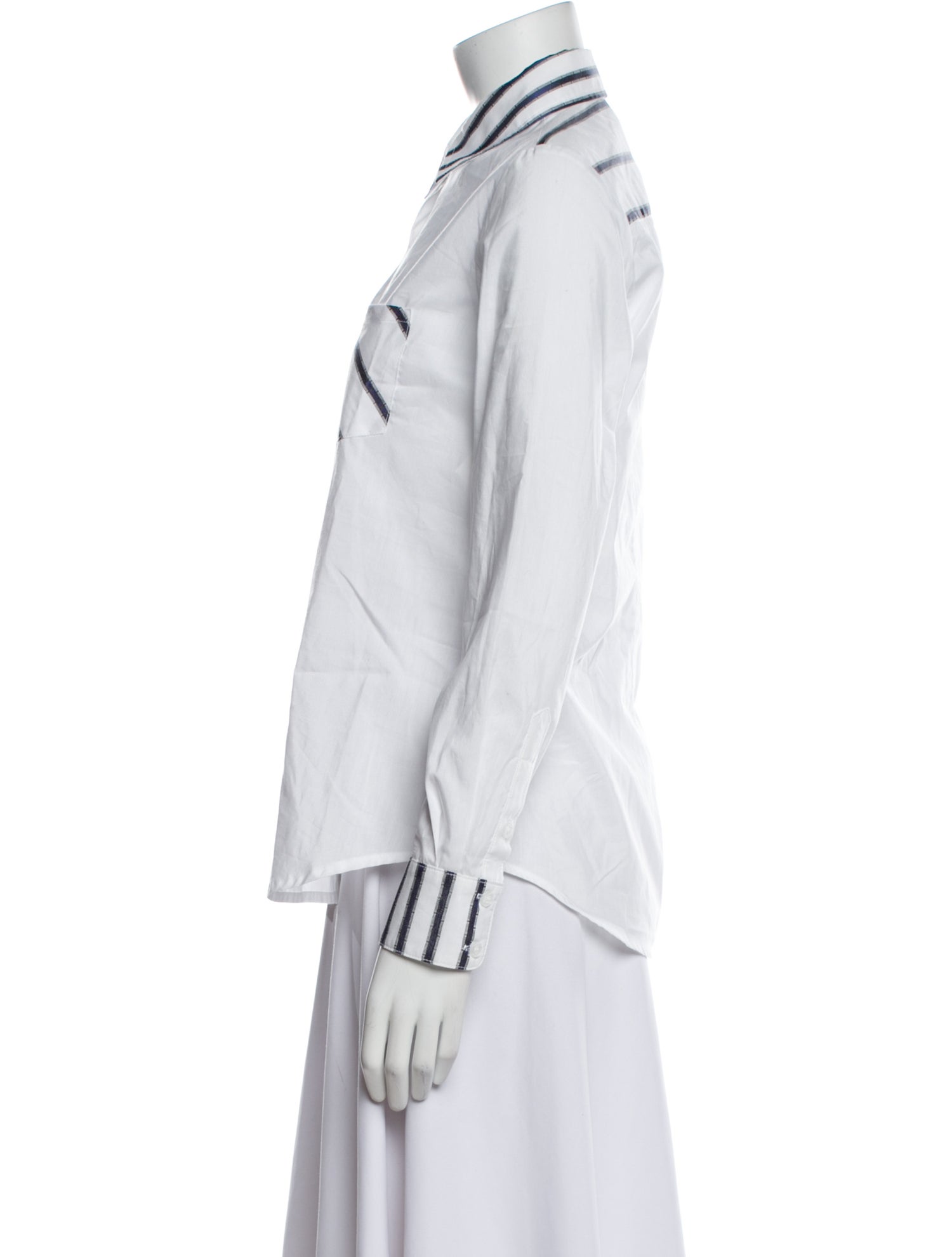 Finley Striped Long Sleeve Button-Up Top