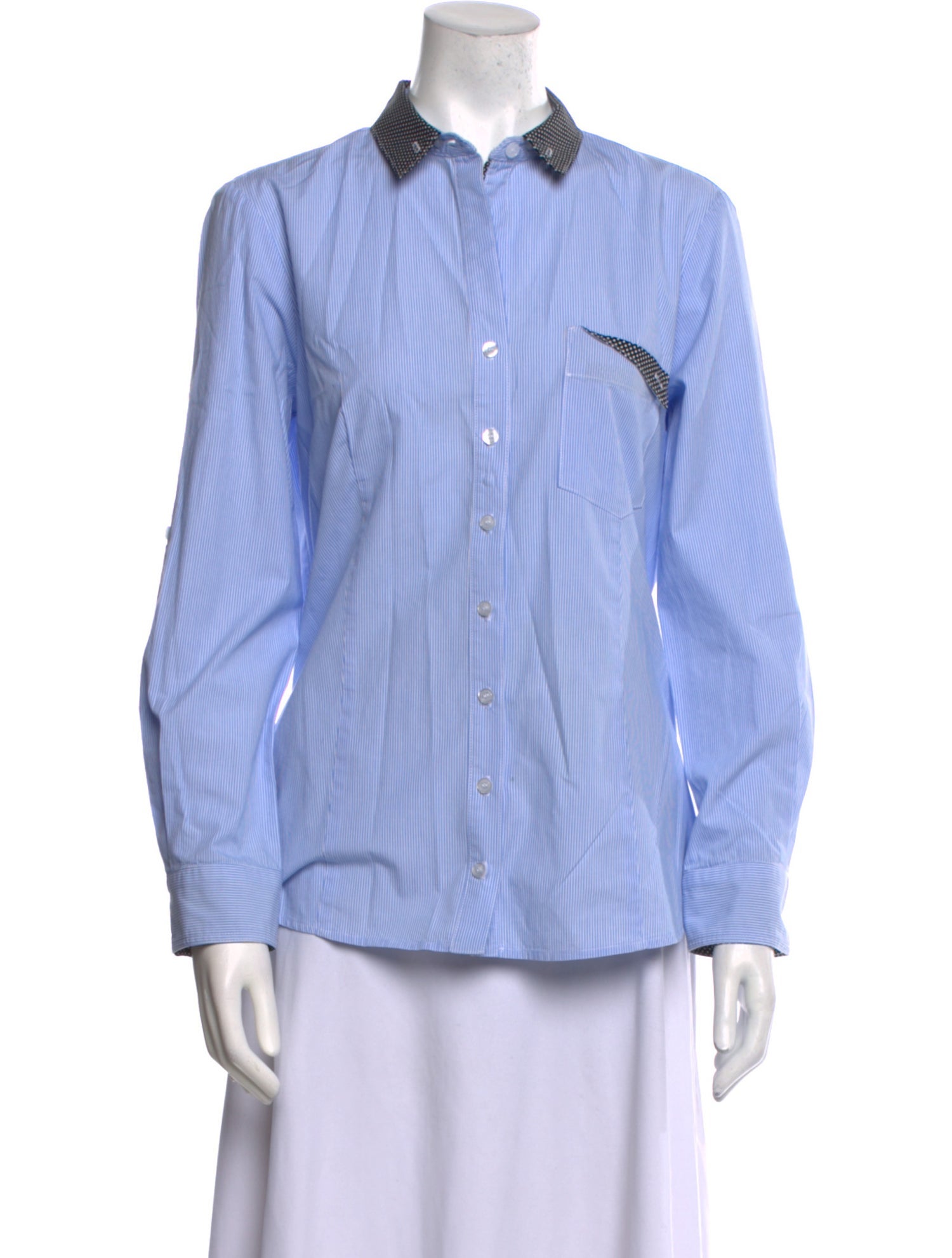 Finley Striped Long Sleeve Button-Up Top