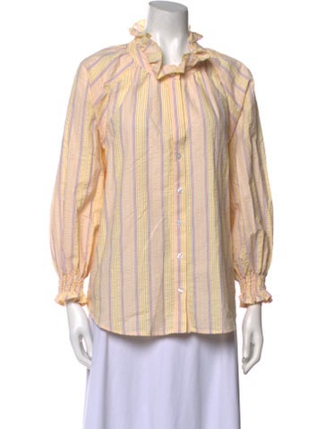 Finley Tops Striped Mock Neck Blouse XL