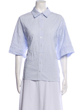 Finley Striped Short Sleeve Button-Up Top