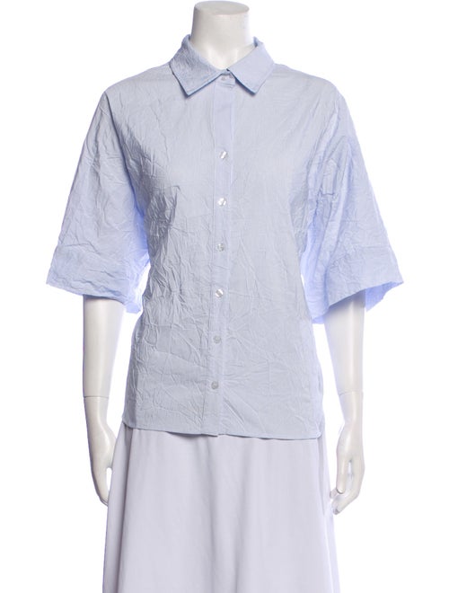 Finley Striped Short Sleeve Button-Up Top