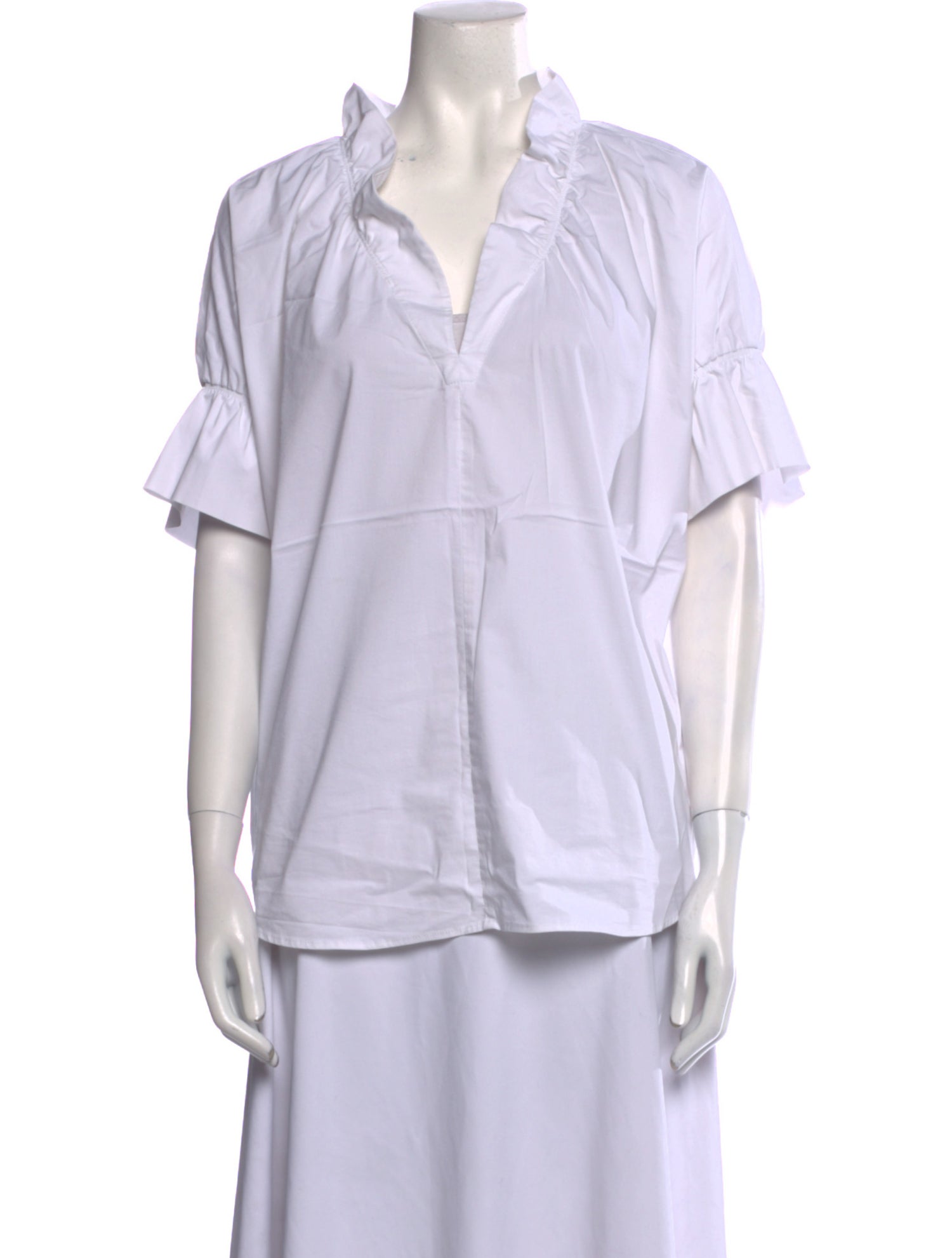 Finley V-Neck Short Sleeve Button-Up Top