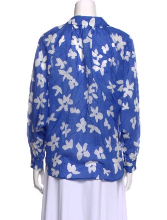 Finley Floral Print V-Neck Button-Up Top