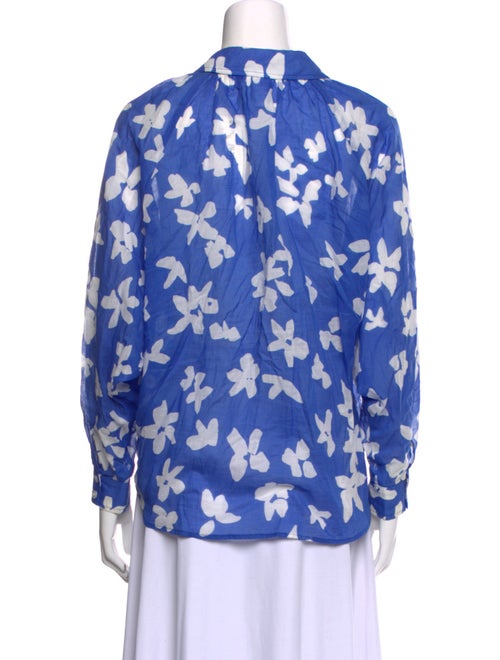 Finley Floral Print V-Neck Button-Up Top