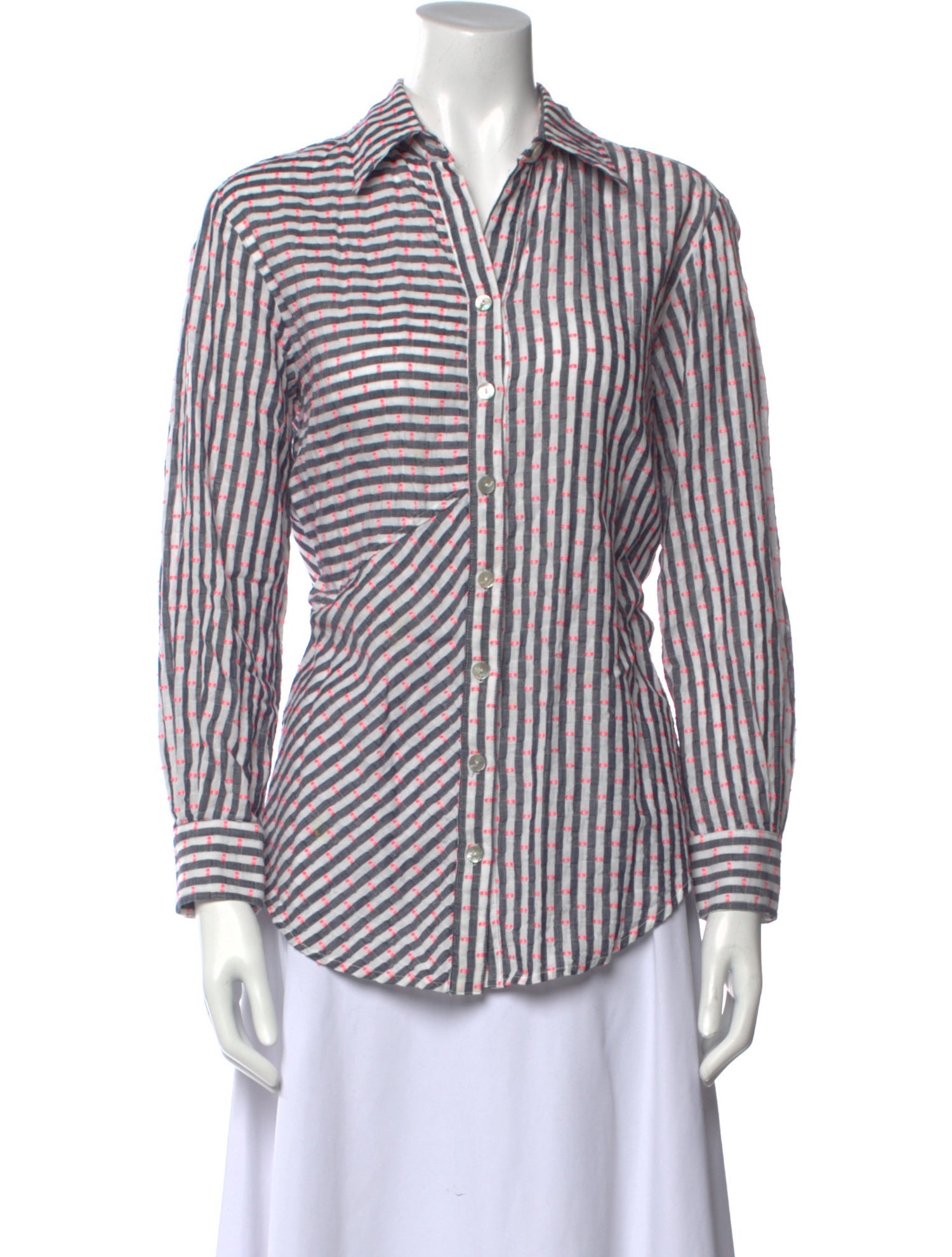 Finley Striped Long Sleeve Button-Up Top