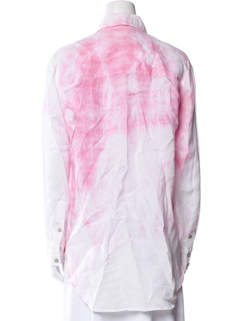 Finley Linen Tie-Dye Print Button-Up Top