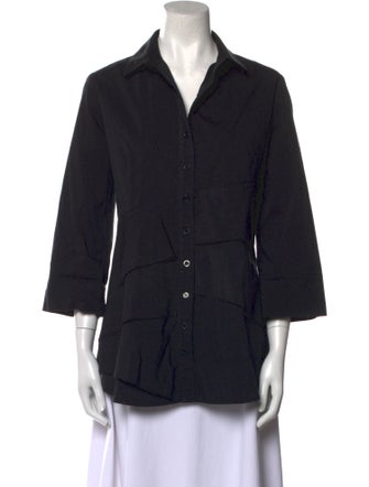 Finley Three-Quarter Sleeve Button-Up Top