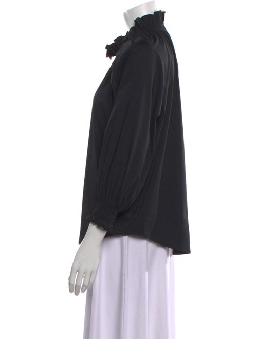 Finley Mock Neck Three-Quarter Sleeve Button-Up Top