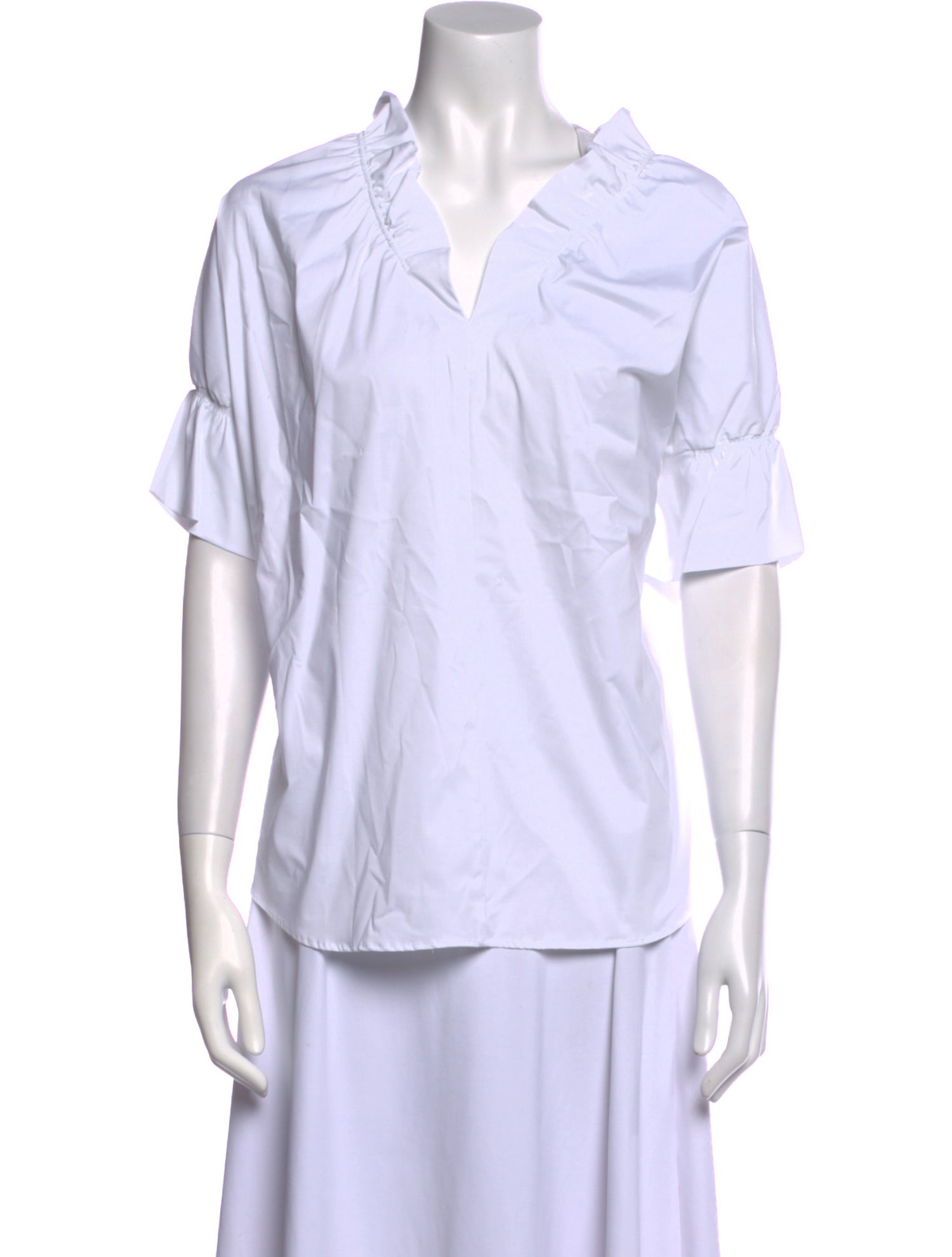 Finley V-Neck Short Sleeve Button-Up Top