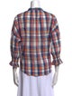 Finley Plaid Print V-Neck Button-Up Top
