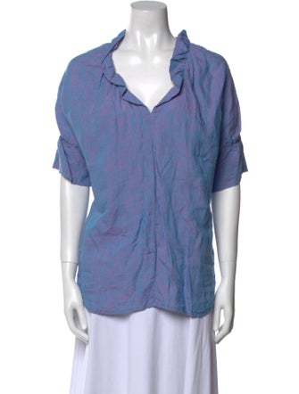 Finley Linen V-Neck Button-Up Top