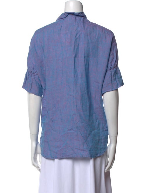 Finley Linen V-Neck Button-Up Top