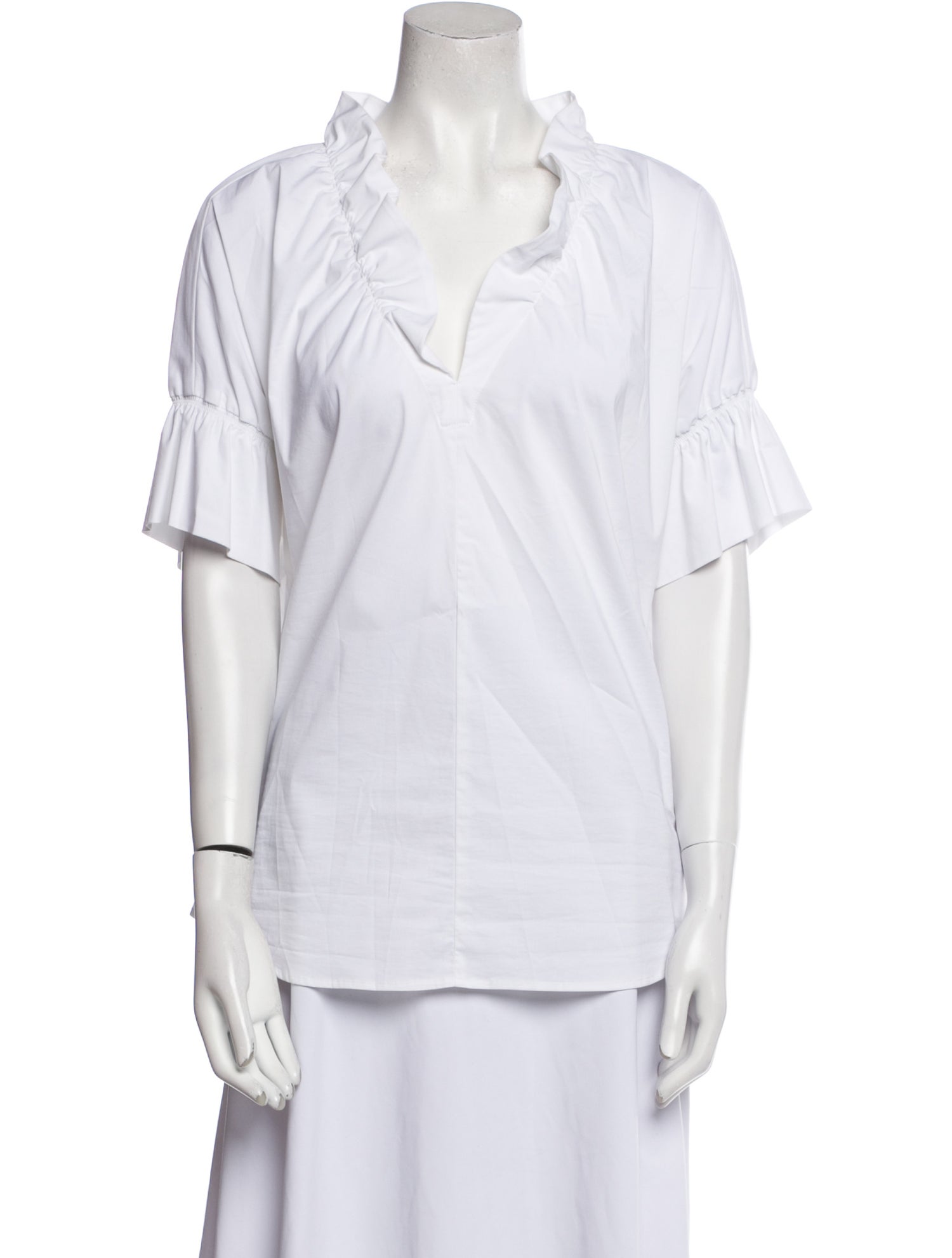 Finley V-Neck Short Sleeve Button-Up Top