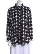 Finley Polka Dot Print Long Sleeve Button-Up Top