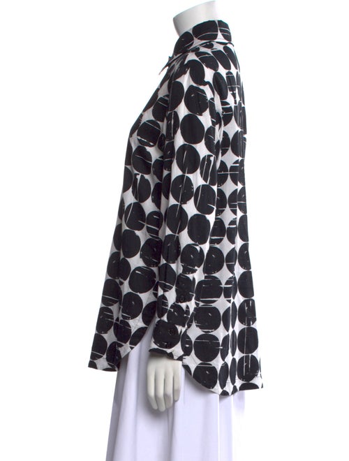 Finley Polka Dot Print Long Sleeve Button-Up Top