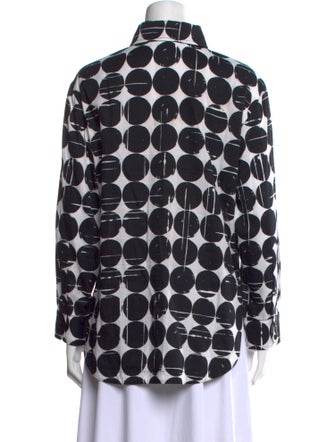 Finley Polka Dot Print Long Sleeve Button-Up Top