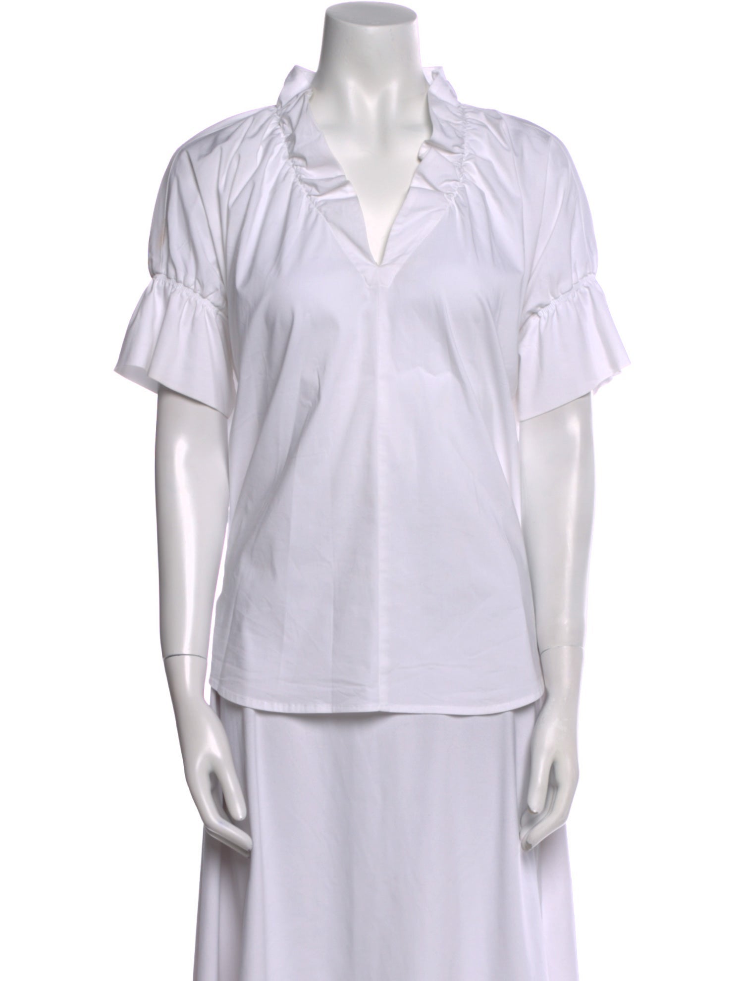 Finley V-Neck Short Sleeve Button-Up Top