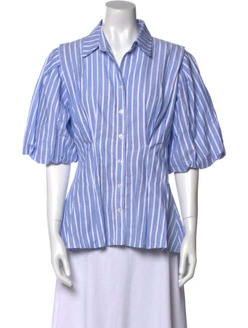 Finley Striped Short Sleeve Button-Up Top