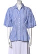 Finley Striped Short Sleeve Button-Up Top
