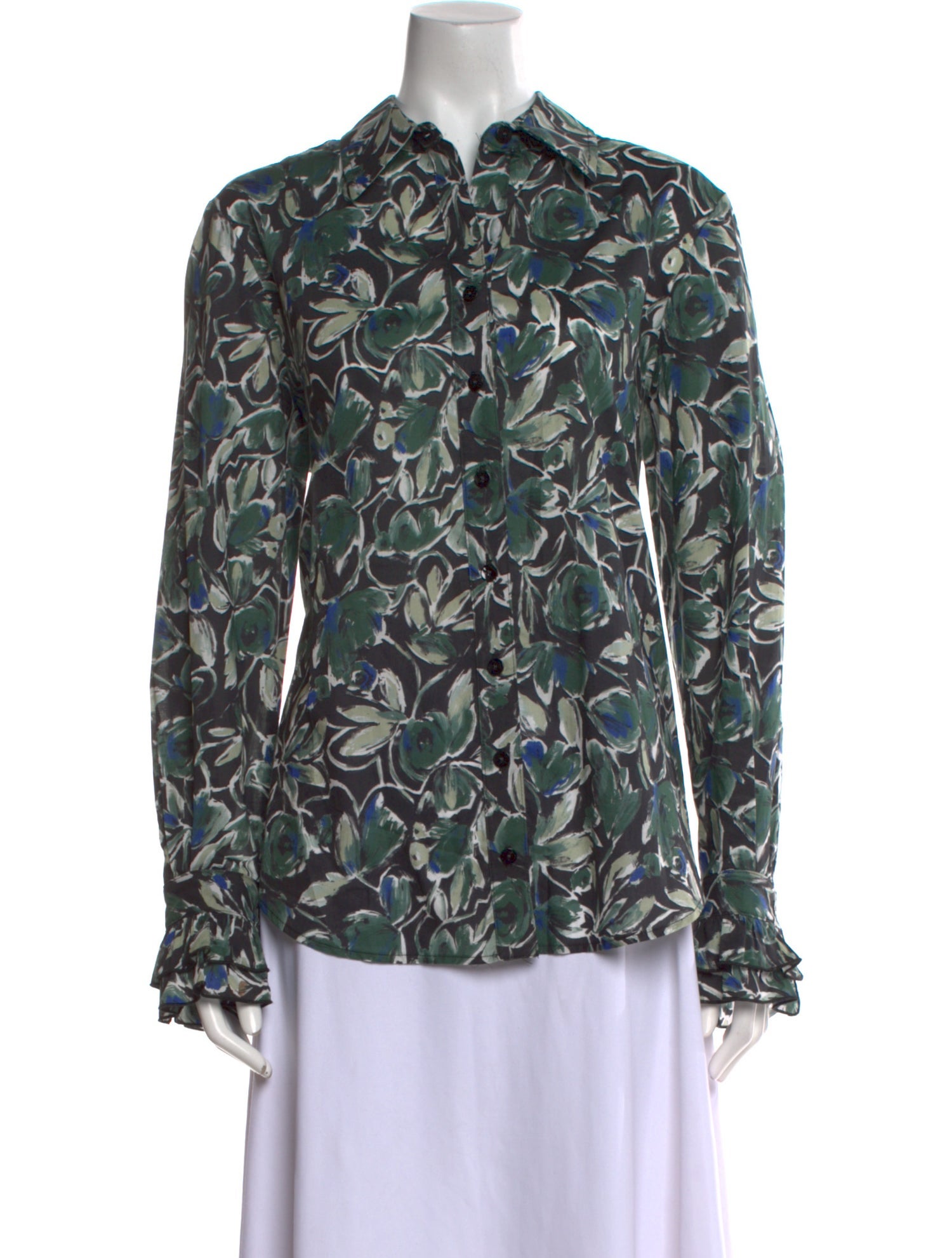 Finley Printed Long Sleeve Button-Up Top