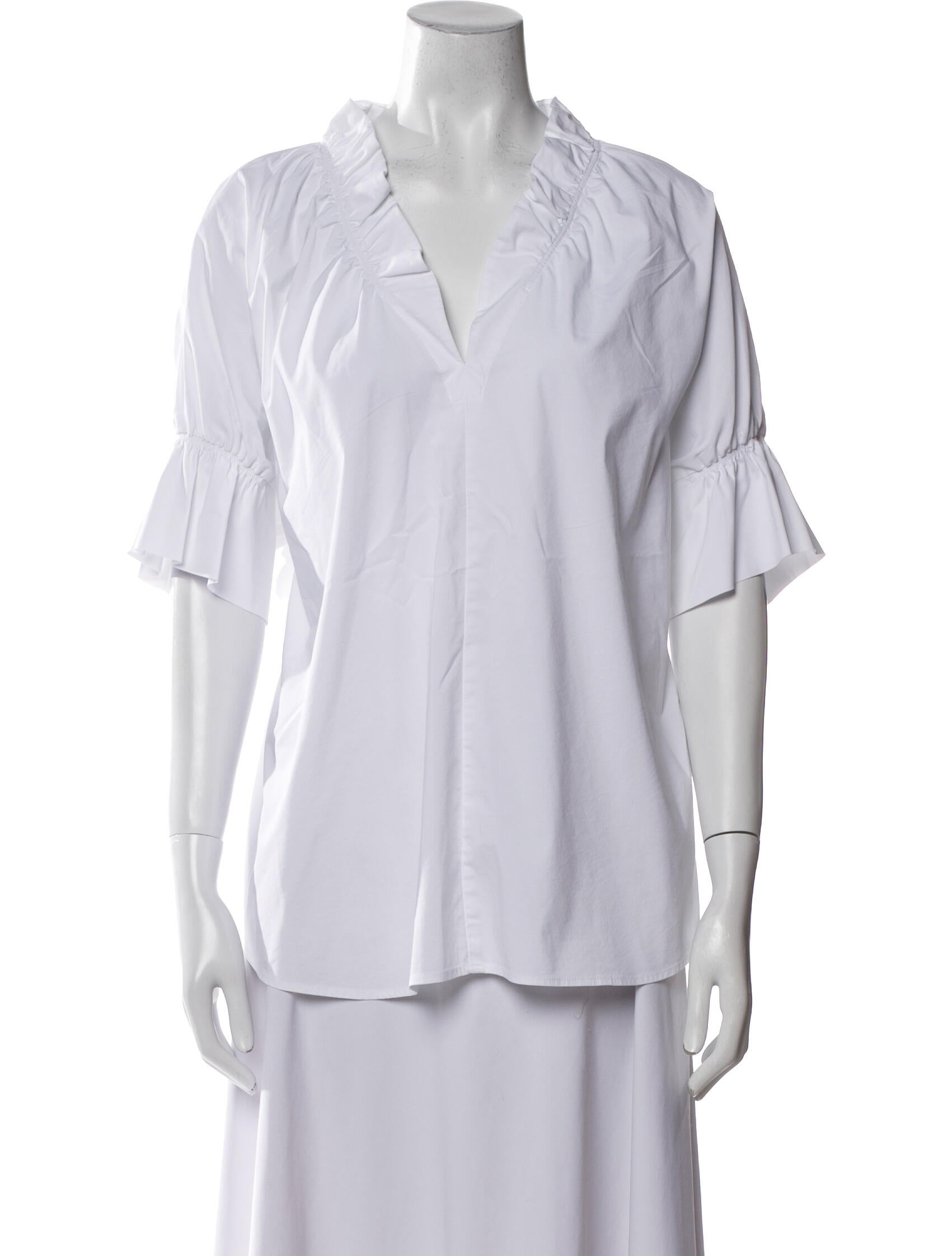 Finley V-Neck Short Sleeve Blouse