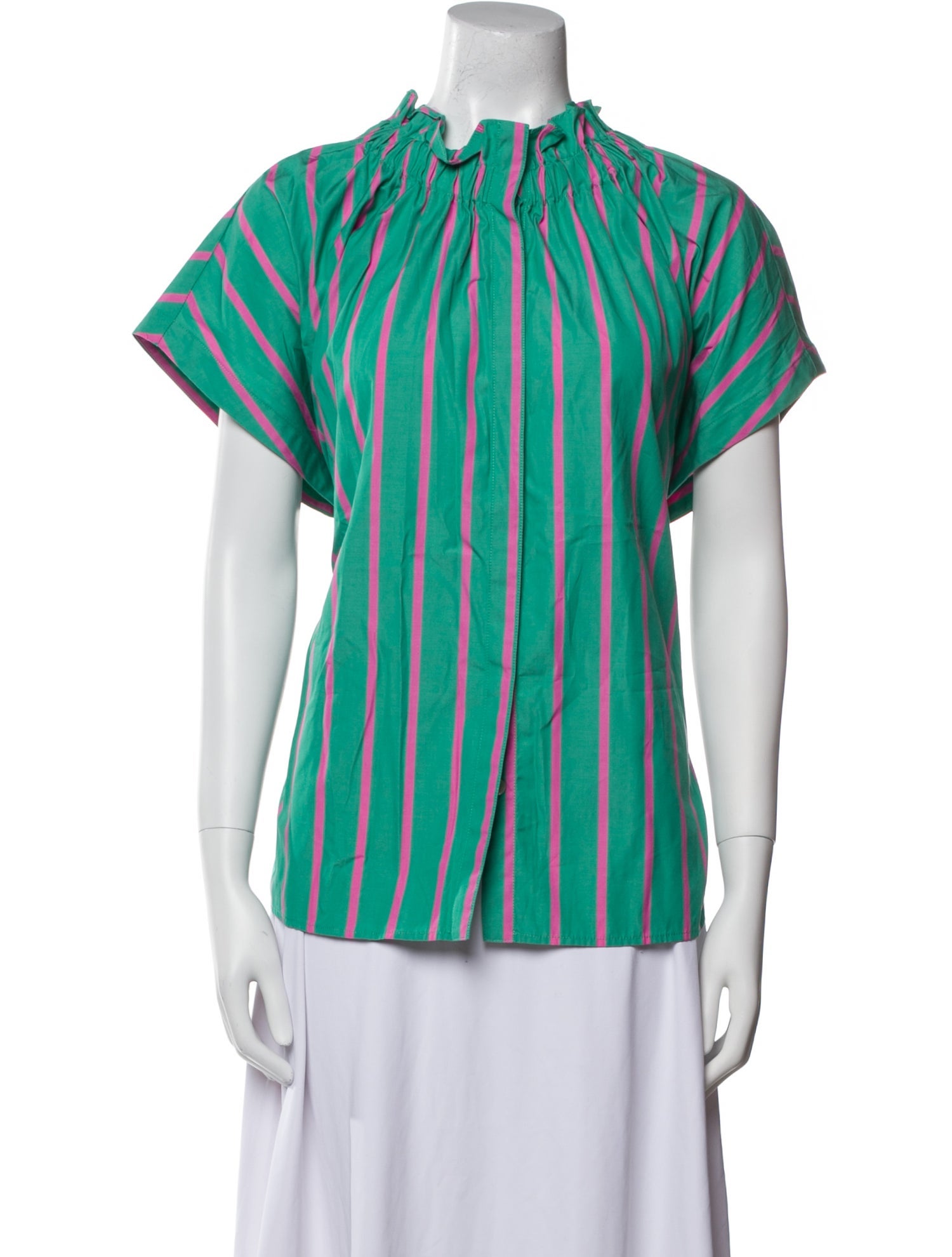 Finley Striped Mock Neck Blouse