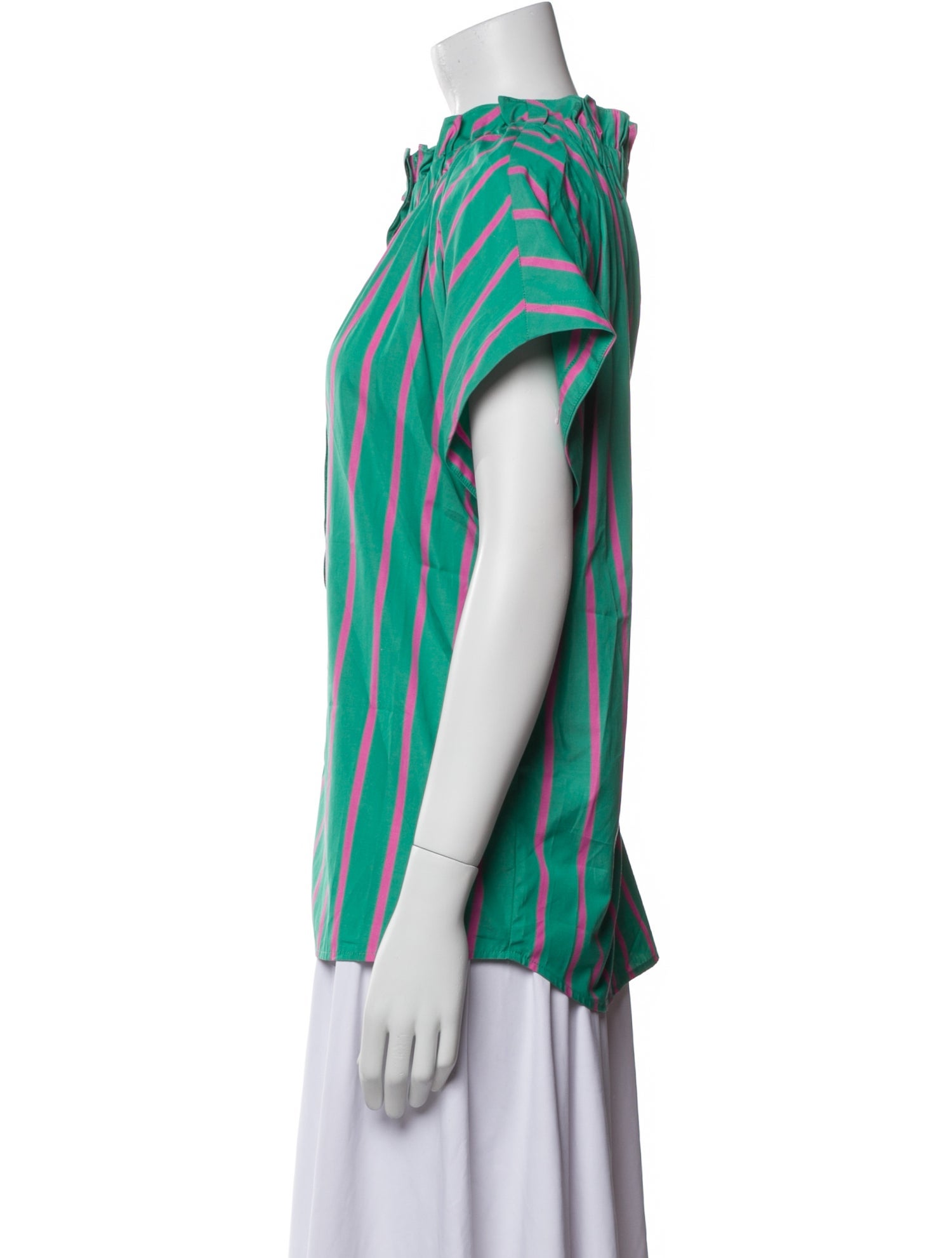 Finley Striped Mock Neck Blouse