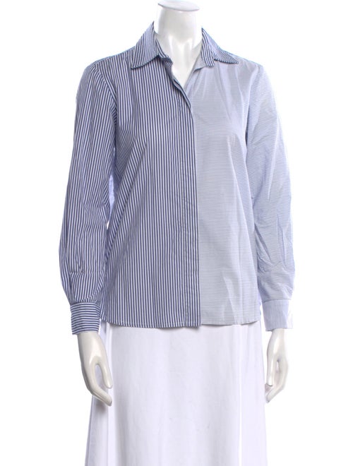 Finley Striped Three-Quarter Sleeve Button-Up Top