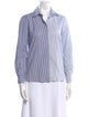 Finley Striped Three-Quarter Sleeve Button-Up Top