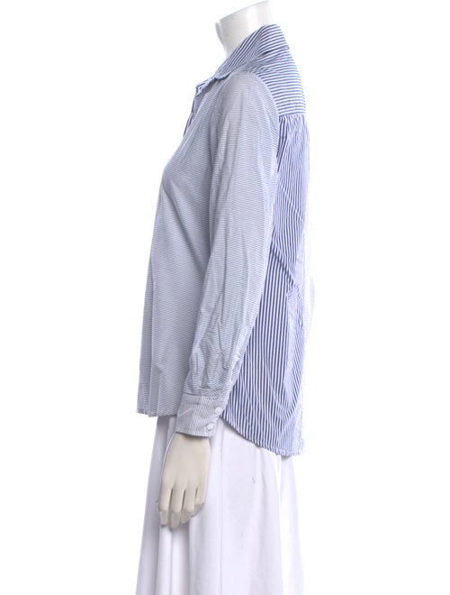 Finley Striped Three-Quarter Sleeve Button-Up Top