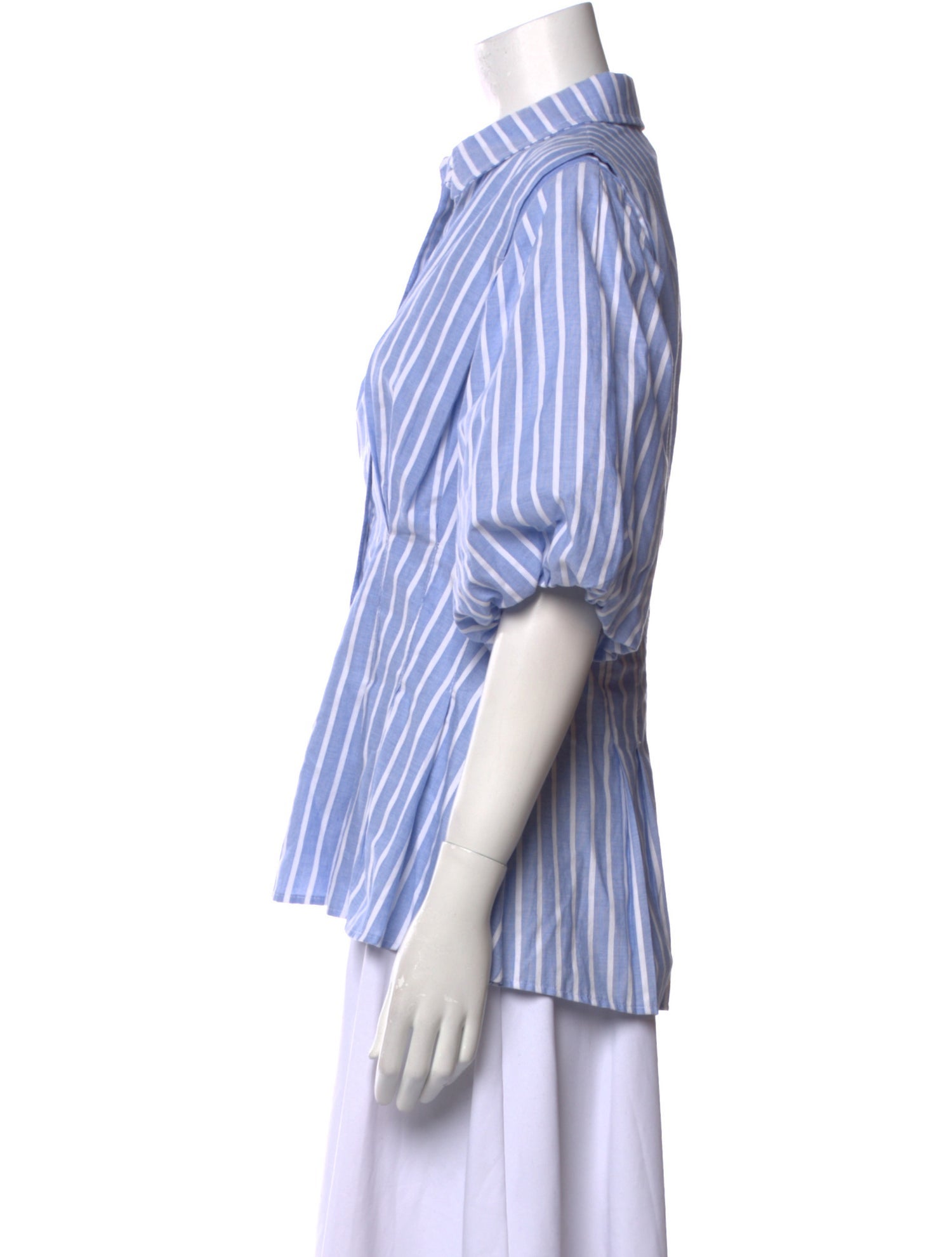 Finley Striped Short Sleeve Button-Up Top