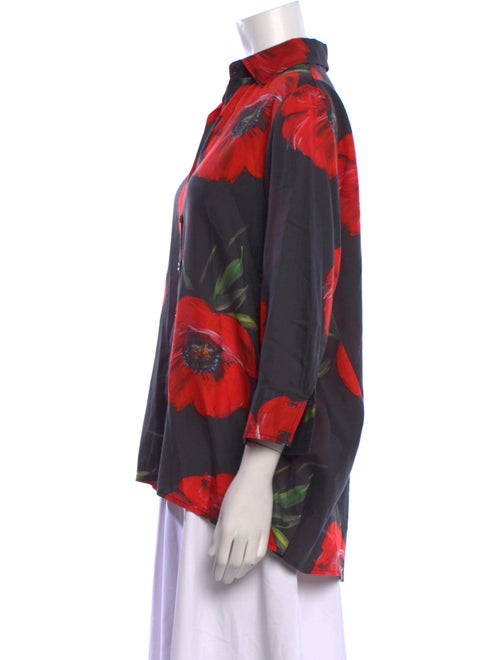 Finley Floral Print Three-Quarter Sleeve Blouse