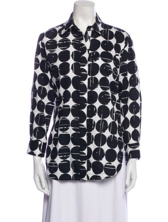 Finley Printed Three-Quarter Sleeve Button-Up Top