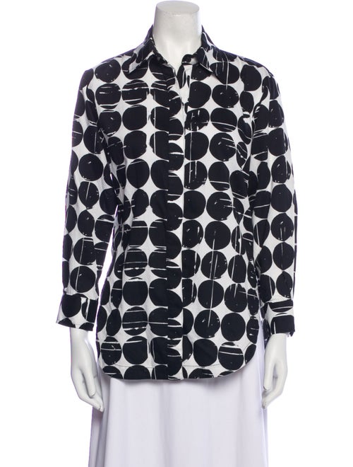 Finley Printed Three-Quarter Sleeve Button-Up Top